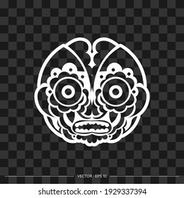 Tiki mask. Sample of Maori or Polynesia. Suitable for t-shirts, phone cases and tattoos. Vector