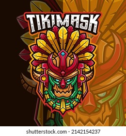 Tiki Mask and Tribal Mask Mascot Logo Template