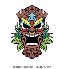Tiki mask vector art design