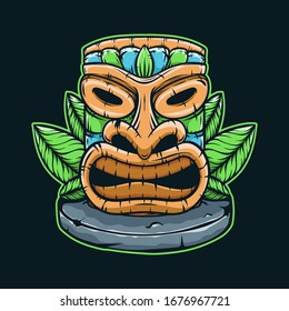 Tiki Mask vector illustration template