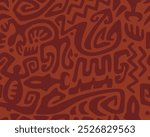 Tiki seamless pattern. Aztec textile print.Geometric, vector background. Suitable for printing on fabric and paper, for Hawaiian parties.