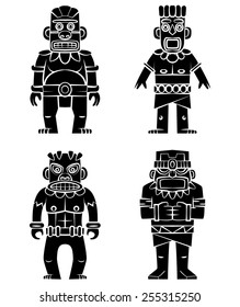 Tiki Statue Black Silhouette