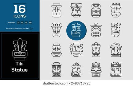 Tiki Statue Set of high-quality icons that are suitable for Tiki Statue. And change your next projects with minimalist icon design, perfect for websites, mobile apps, books, social media