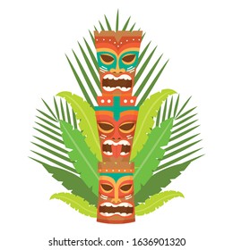 Tiki Style Mask set vektor