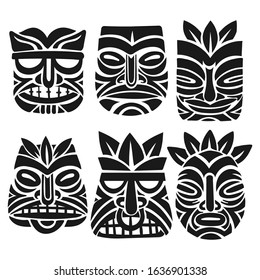 Tiki Style Mask set vektor