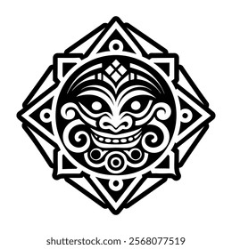 Tiki tattoo symbol icon in solid style