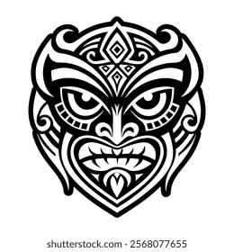 Tiki tattoo symbol icon in solid style