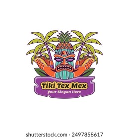 Tiki Tex Mex Logo Vector. Very suitable for restaurants, bars or logo related businesses.