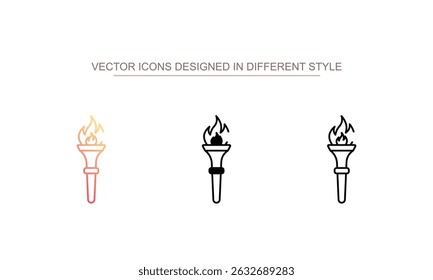 Tiki Torch icon design with white background stock illustration