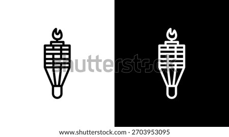 Tiki Torch White Icon Set Design