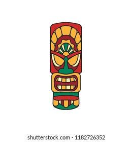 Illustration Tiki Tribal Wooden Mask Design Stock Illustration ...