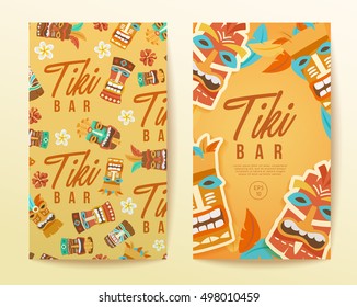 Tiki Tribal Mask : Hawaiian Elements : Vector Illustration 