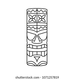Tiki Tribal Totem head. Traditional Totem icon, Hawaiian culture Element, vector illustration