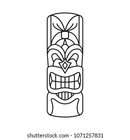 Tiki Tribal Totem head. Traditional Totem icon, Hawaiian culture Element, vector illustration