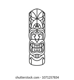 Tiki Tribal Totem head. Traditional Totem icon, Hawaiian culture Element, vector illustration