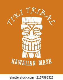 tiki tribal vector design, drawing style