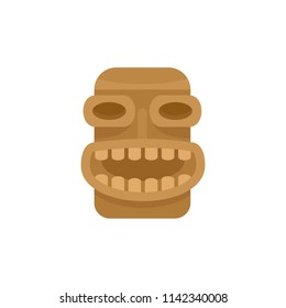 Tiki wood icon. Flat illustration of tiki wood vector icon for web isolated on white