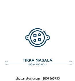 tikka masala outline vector icon. simple element illustration. tikka masala outline icon from editable india concept. can be used for web and mobile
