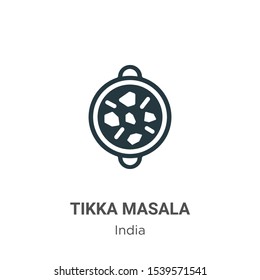 Tikka masala vector icon on white background. Flat vector tikka masala icon symbol sign from modern india collection for mobile concept and web apps design.