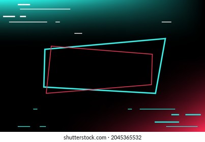 TikTok Service, Tiktok Party Background, TikTok Social Media. Abstract Bright Background Vector Illustration. Blue Red Vector Black Background. Music Party Design