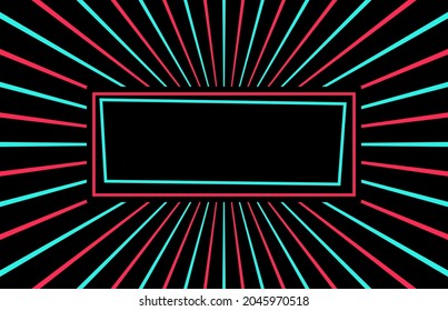 TikTok Service, Tiktok Party Background, TikTok Social Media. Abstract Bright Background Vector Illustration. Blue Red Vector Black Background. Music Party Design