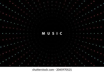 TikTok Service, Tiktok Party Background, TikTok Social Media. Abstract Bright Background Vector Illustration. Blue Red Vector Black Background. Music Party Design