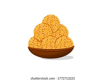 Til Laddu Indian Sweets or Mithai Food Vector