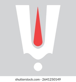 a tilak mark against a gray backdrop features red and white elements creating a striking and symbolic representation of hindu tradition