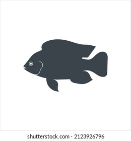 Tilapia Fish Silhouette Stock Illustration