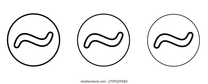 Signo de estilo lineal de icono de tilde para concepto móvil y Diseño web.