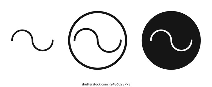 Tilde outlined icon vector collection.