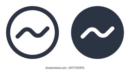 Tilde or sound wave simple icons set designed in filled, outline, line and stroke style