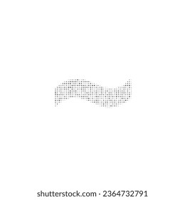 Das mit schwarzen Punkten gefüllte Tilde-Symbol. Pointillismus-Stil. Vektorgrafik auf weißem Hintergrund