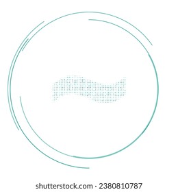 El símbolo de tilde relleno con puntos de inclinación. Estilo de puntillismo. Ilustración del vector sobre fondo blanco