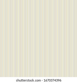 Tile able flat slim pale yellow color pinstripe template on beige fond in artistic simple pastel taupe  print style. Repetition of modern colorful thick strips. Close-up detail view with space for tex