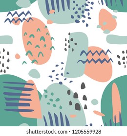 Tile abstract modern pastel vector pattern or hand drawn color splash background