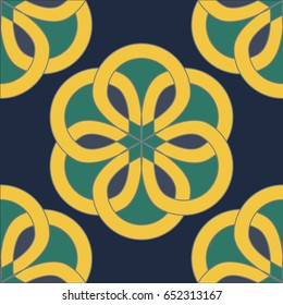 Tile with abstract oriental colorful pattern 16