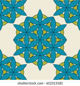 Tile with abstract oriental colorful pattern 17