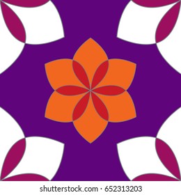 Tile with abstract oriental colorful pattern 1