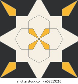 Tile with abstract oriental colorful pattern 4