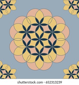 Tile with abstract oriental colorful pattern 9