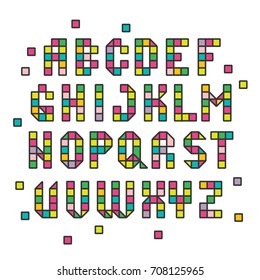 Tile alphabet. Vector letters, fun abc