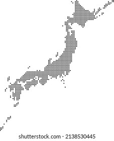 Tile art of Japan map.