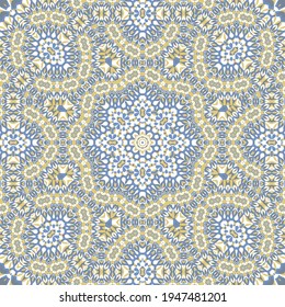 Tile azulejos mosaic seamless pattern, oriental ethnic patchwork, tribal mandala design, portuguese tile ornament. Ceramic azulejos seamless template. Beautiful colored pattern. Portuguese style.