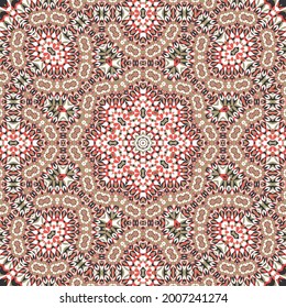Tile azulejos mosaic seamless pattern, oriental ethnic patchwork, tribal mandala design, portuguese tile ornament. Ceramic azulejos seamless template. Beautiful colored pattern. Portuguese style.