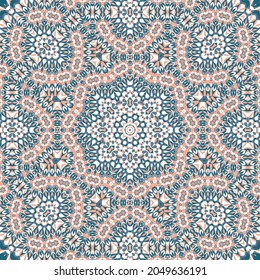 Tile azulejos mosaico sin costuras, mosaico oriental étnico, diseño tribal mandala, adorno de azulejos portugueses. Plantilla sin soldadura de azulejos de cerámica. Hermoso patrón de colores. Estilo portugués.