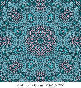 Tile azulejos mosaic seamless pattern, oriental ethnic patchwork, tribal mandala design, portuguese tile ornament. Ceramic azulejos seamless template. Beautiful colored pattern. Portuguese style.