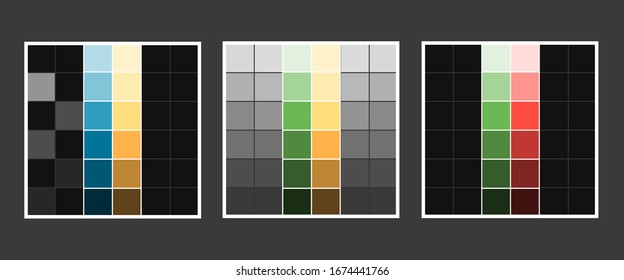 Tile bathroom. Vector graphic option blue green yellow red gradient. Simple geometric pattern. For blogging, booklet, paper.