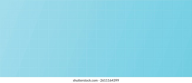Tile bathroom wall or floor. Seamless tile grid background, empty kitchen, toilet interior room or pool with square mosaic surface, ceramic blue pattern, vector illustration.
