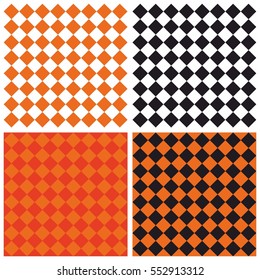 Tile black, orange, red and white background or vector pattern set